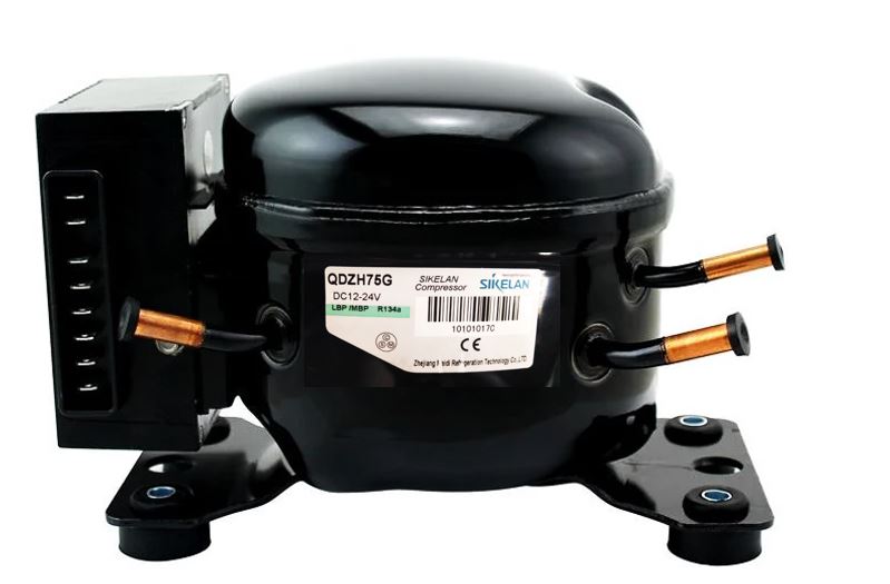 Compresor Gas R134A, QDZH75G, para refrigeración, 12/24V, 146-256W