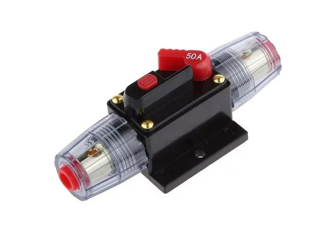 Corta circuito tipo fusible, 50A, 12-24V, con Reset