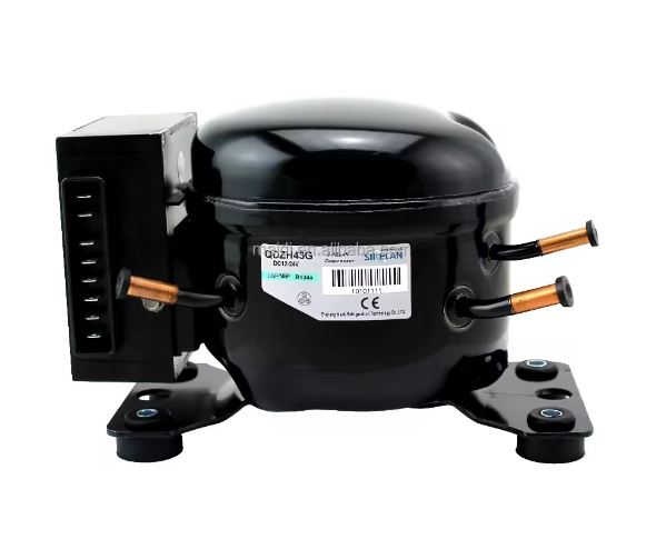 Compresor Gas R134A, QDZH43G, para refrigeración. 12/24V, 80-138W