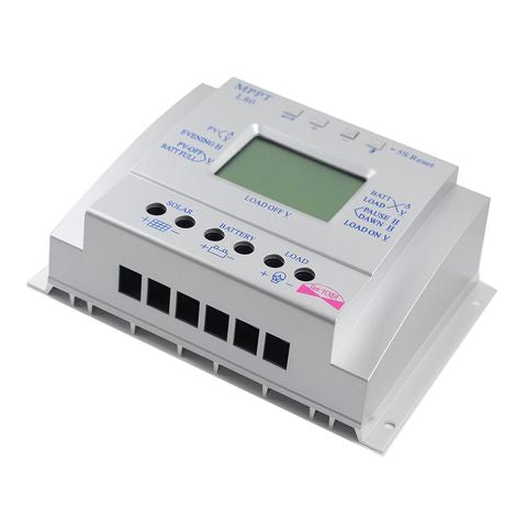 Controlador Solar 30A, PWM-M, 12/24V, Display, Puerto USB, SunYoba T30, Blanco